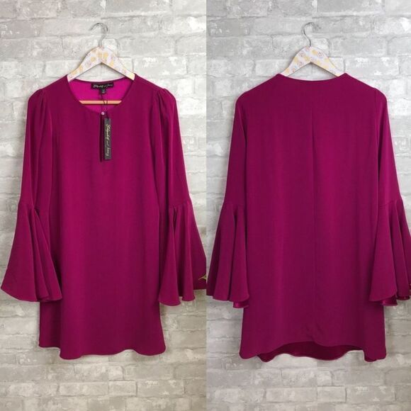 Nwt Elizabeth & James pink Mabel bell sleeve dress - Picture 2 of 7